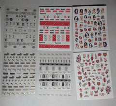 Assorted logo nail stickers/ 11pc